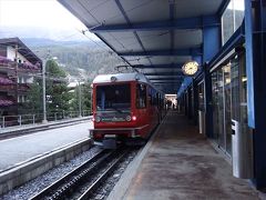 展望台までは登山列車で向かいます。

ゴルナーグラート鉄道は麓のツェルマット(標高1604m)から山頂のゴルナーグラート展望台(標高3089m)まで、全長9km・標高差1500mを32分かけて登る登山鉄道です。

片道40CHF(日本円で4000円ほど)する運賃が高いか安いかは、山頂の展望台でマッターホルンが見えるかどうかで決まります！笑