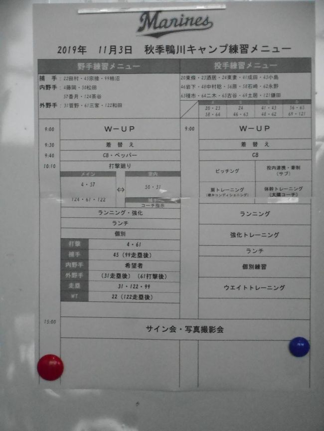 千葉ロッテマリーンズ 鴨川キャンプ サイン会整理券