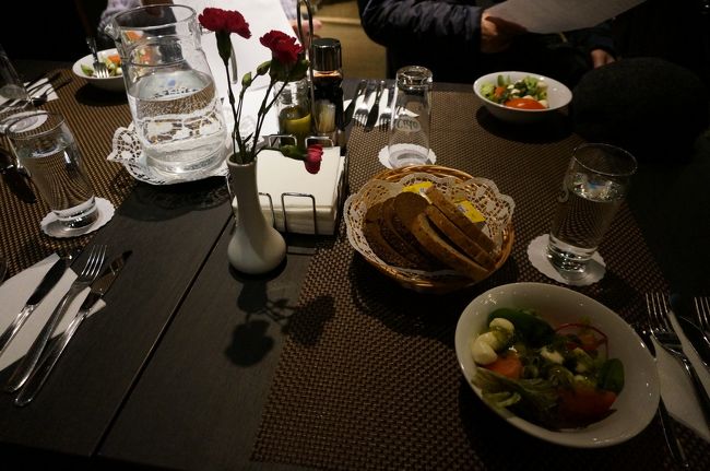 リガのホテル着後夕食