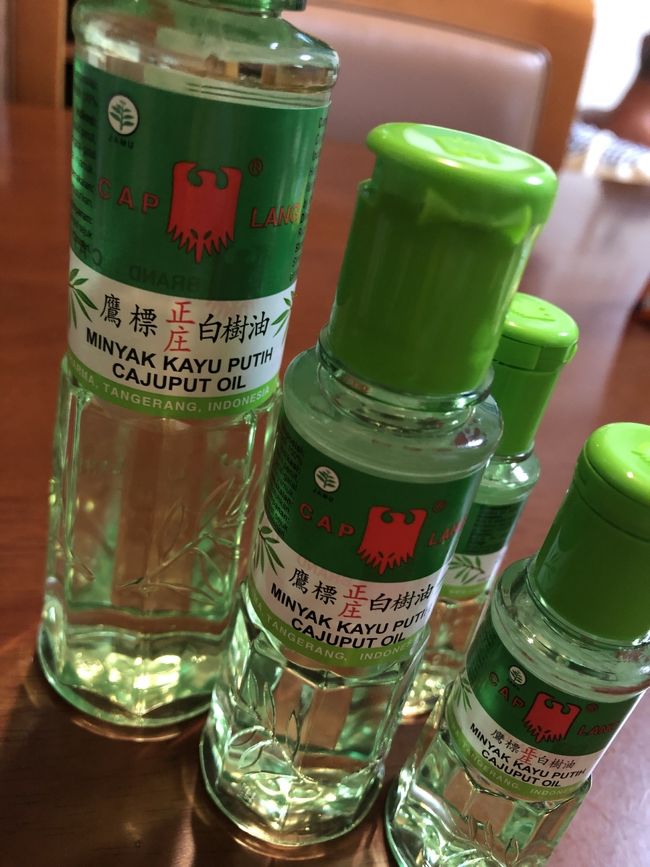 カーチャーターのwiさんオススメの白樹油も大量買いしてきました。クラゲに刺された時、肩凝り、乗り物酔い、鼻詰まり、リフレッシュ…何にでも効くらしいです。ユーカリの香りでハマります。常備品になりそうなほどお気に入りとなりました。