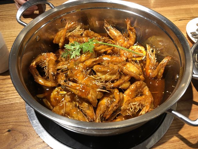 重慶エビ鍋　泰安で食べました　最高に美味しい