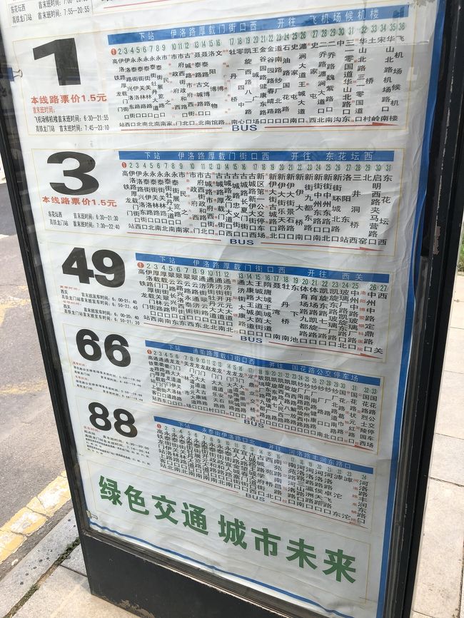 洛陽も地下鉄が無いので路線バスを活用　渋滞の多い街でした