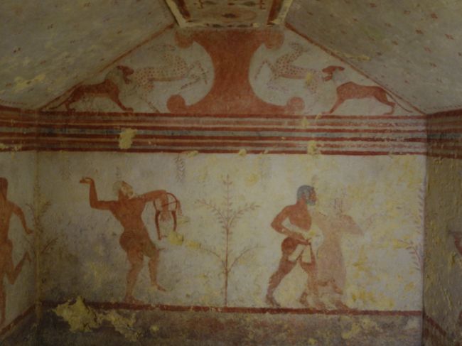 Tarquinia のエトルリア文明の遺跡。(2) 壁画がすばらしい