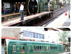紅葉時の1番人気の電車がこの観光列車「ひえい」
でも「ひえい」は八瀬や比叡山行きなので、今日はもう一つの観光列車「きらら」に乗って、貴船まで…