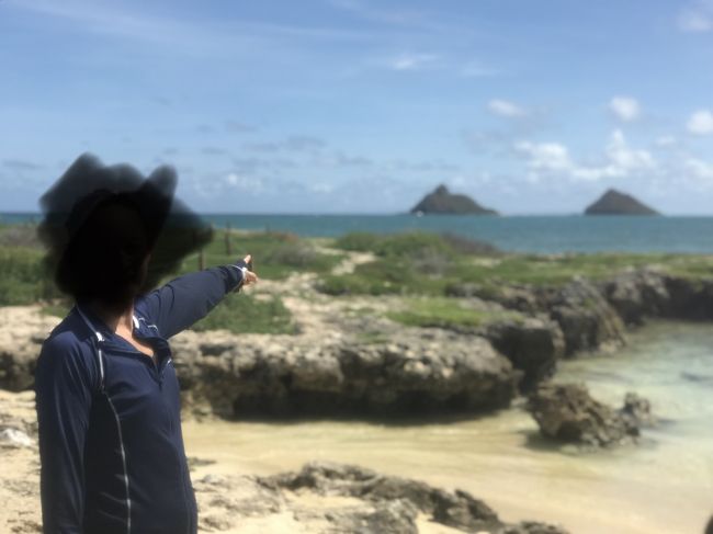 近い方の島に上陸。