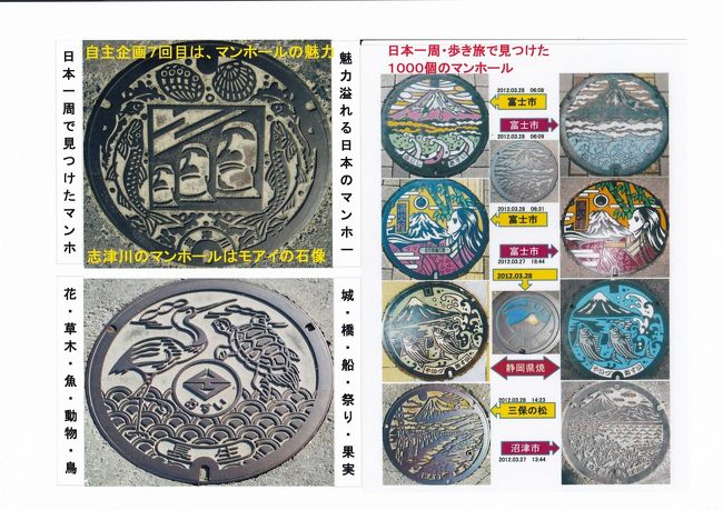 日本一周・歩き旅で撮りためた珍しいマンホール蓋を紹介