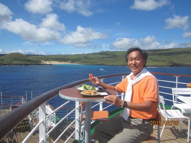 モアイ像で有名なイースター島　上陸前の朝食