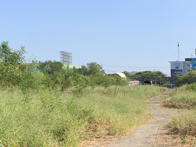 ちょっと歩くと、遠くに機体が見えます<br />するとバイクでやってきて、入場料を請求されます