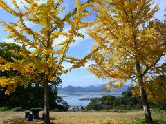 向こうに見えるのは琵琶湖。