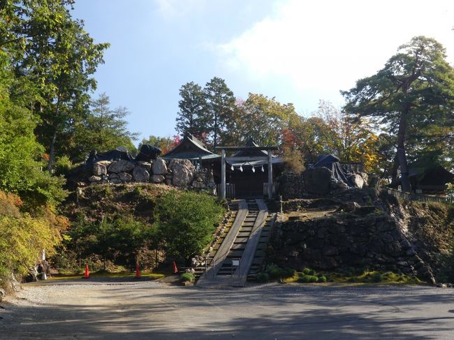 「唐沢山城跡」の紅葉_2019(1)_11月19日は、一部色づいているが、ほとんど(栃木県・佐野市)