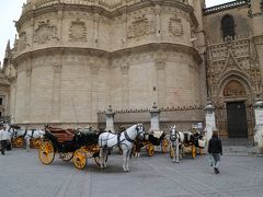 大聖堂の前には観光馬車がいっぱい。