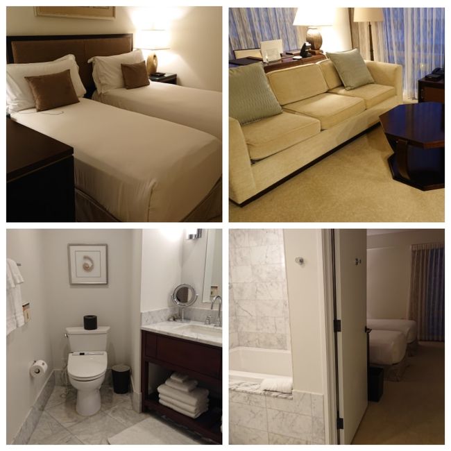 広いトイレと２ボールの洗面台。<br />ベットはシングルでコンパクト応接セットは高級感漂ってます。