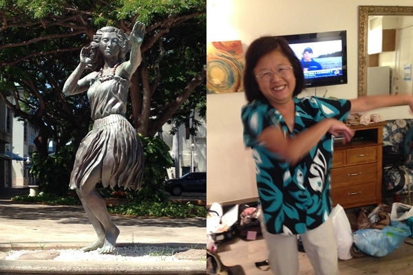 その像の真似をする"ゆう"