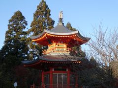 最後に訪れたのは正法寺。夕日に照らされた遍照塔の横を通って境内に入ります。入口付近にあって存在感のあるこの遍照塔は、高台寺から移築されたもの。