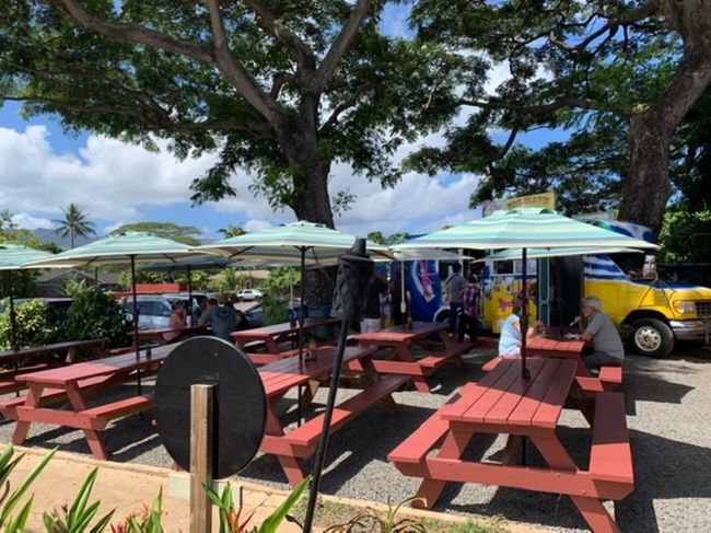 ノースショアで人気のガーリックシュリンプ店。