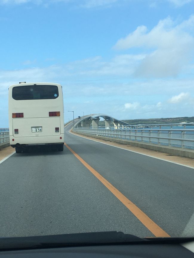 続いて、伊良部大橋を渡って伊良部島へ。<br />バスがのんびり走るので眠気全開(-_-)