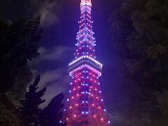 日を改めてまして、東京タワー。
12月20日は「スター・ウォーズ」ライティング、フォースカラー（赤と青）の点灯でした！