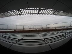 定刻に羽田空港国際線ターミナル着。
チェックインを済ませ、いつものように屋上展望台デッキへ。
あいにくの雨模様。