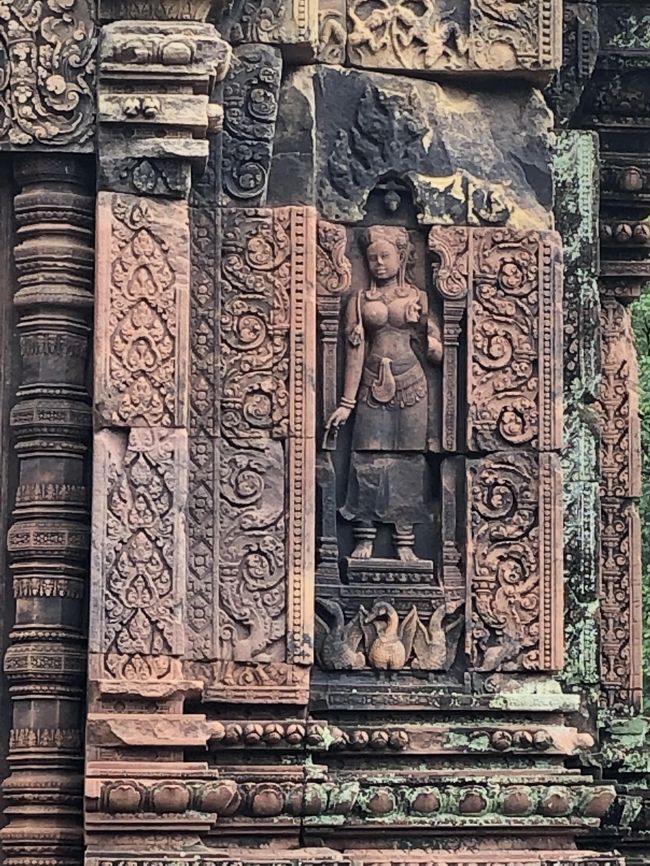 「東洋のモナリザ」とも呼ばれる女神像<br /><br />以外に小さくて柵で囲まれていて近くに寄れません<br /><br />少しうつむき加減でアンコールワットでは見られないどこか謎めいた雰囲気です<br />