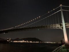 下関から関門橋と門司の夜景