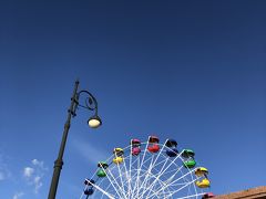 スポーツ湾の横の遊園地。観覧車は寒いからか止まってた。