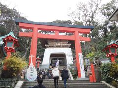 江島神社　朱の鳥居と瑞神門

