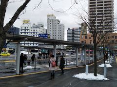 駅前はバスロータリーになっています。
函館空港や、市内各方面に向かうバスが発着しています。