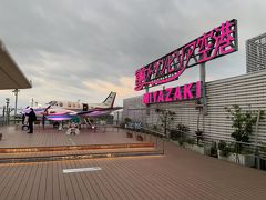 宮崎空港4階の展望デッキ。展示してある航空機の中も見れます。見ようと思ったら、係の人が中から出てきて、非常にびっくりいたしました。