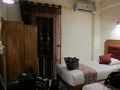 21:30
「ネフェルティティホテル」に到着。2名朝食付き1泊5000円。

空港送迎代金13ドルを支払ってほっと一息・・・と思ったけど、シャワーのお湯が出ない。

色々調べてもらったら、単に湯沸かし器のスイッチが入ってなかった・・・。

15分でお湯でるよーーってスタッフは言ったけど、タンク式なのでそんなはずはなく、でも翌日は気球ツアーで４時起きなので、ほとんど水状態のシャワーを浴びて、寝ます。

とりあえずエアコンが新しめのシャープ製だったのでがんがん暖房を効かせました。

設備は古めながらもドライヤーもあって、まあまあのホテルです。

★使ったお金（２名分）★

ホテル代・・・5000円
ビザ代・・・50ドル
simカード・・・265ポンド
カイロールクソール・・・25210円
空港送迎・・・13ドル
チップ・・・２ドル

★合計・・・40000円★

