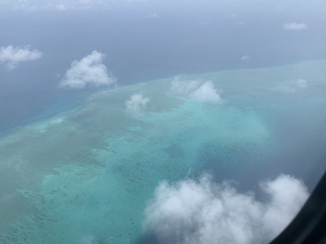 なんか、一番心配していたewaが、フライト変更の連絡はなかったものの、1番まともに飛んだのは驚き<br />海の色や雲の感じがなんか沖縄石垣間を飛んでるよう♪