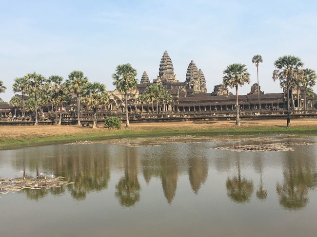 風で少し水面が揺れてるけど、逆さアンコールも見れてラッキー！
