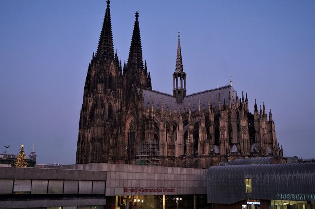 8時前、クリスマス・マーケットのツリーの灯りが目立たなくなる。