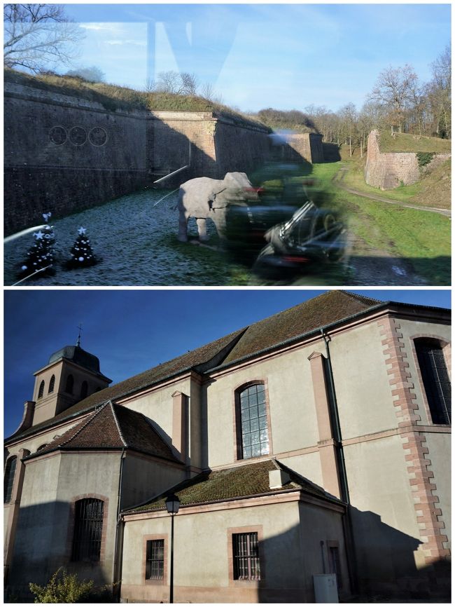コルマール行きのバスは、”ヌフ・ブリーザック（Neuf-Brisach）”を経由します。<br />フランスの軍人”ヴォーバン”が築いた要塞に囲まれた街です。<br /><br />2009年の旅行で要塞を知って以来、興味を持っています。<br />この時もコルマールへの移動日に観光できないか検討しましたが、日曜日にあたり、バスの本数が減るため諦めました。