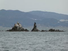 岡崎海岸に来ました。
沖には夫婦岩。
