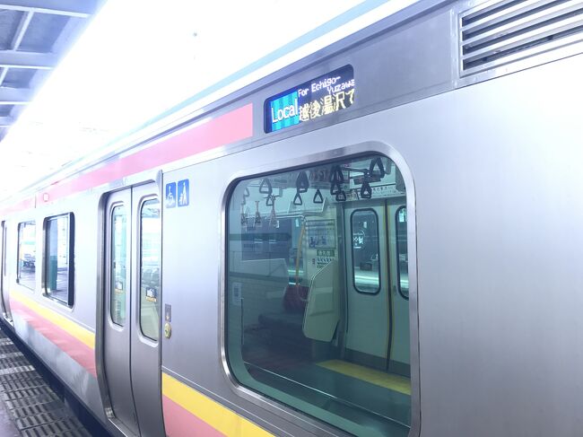 時間になったので、越後湯沢駅行きの電車に乗ります。