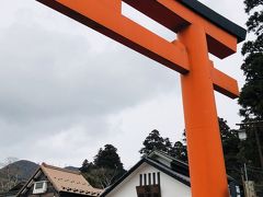 箱根湯本から元箱根港までバスで30分くらい。
そこから徒歩10分くらいかな。箱根神社へ。