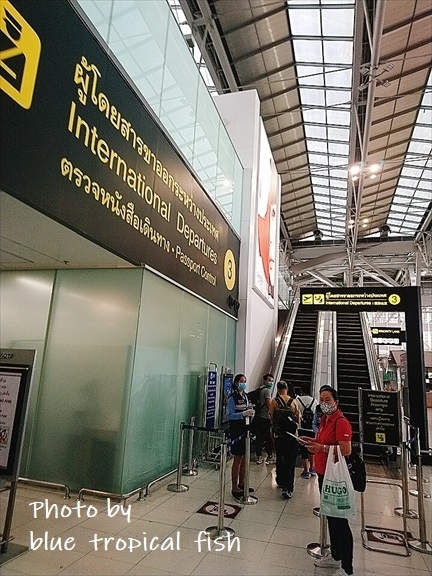 手荷物検査場にあがるエスカレーターの前になぜかビニール袋を持ったおばちゃんが待ち構えていました。何かと思ったら、