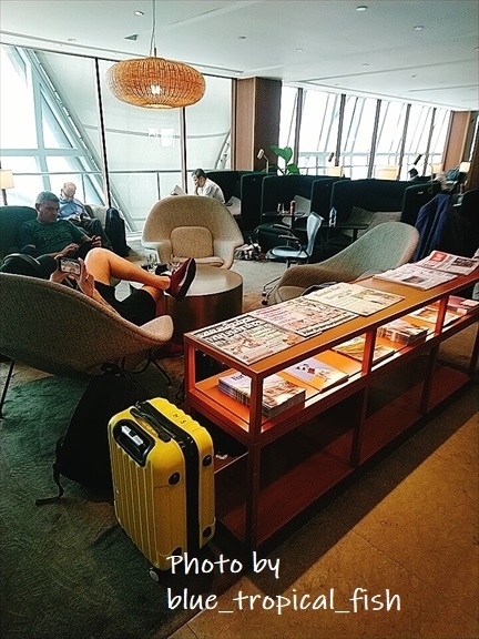 ほかの航空会社の客もいるようで、結構混んでました。西洋人多めでした。<br /><br />奥にはバーカウンターがありましたが、私たちはお酒を飲まないので、