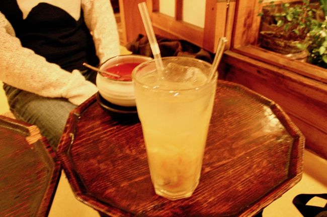 到着した日の夜、仁寺洞のカフェで伝統茶を嗜む。柚子茶と五味子（オミジャ）茶です。