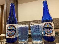 露天風呂、岩盤浴の後は売店で流氷ドラフトプレミアムを購入！部屋で飲みました。さっぱりしていて飲みやすいビールです。青いのも魅力的！
プレミアムは2020年限定のようでした。