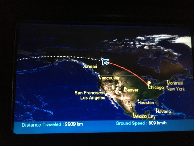 カナダを通過して、アラスカ上空を通っていきます。