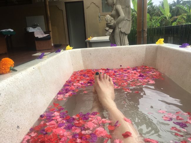 花びらの量はそんなに多くはないけど、綺麗です。<br />お湯はぬるめ。足し湯もできるようです。