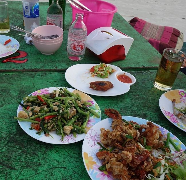 しばらく砂辺を歩いて決めました．．．10年前と同じ人気のレストランでの食事ですが武漢肺炎で全滅状態に近いです。