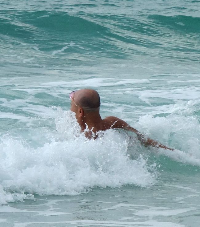 自分の後ろ姿は撮ったことなかったが、見ると髪は後わずかのようですね、いっそ早くなくなると剃る手間が要らなくて楽ですがね。