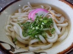 フェリーターミナルはお土産屋さんなどで結構にぎわっていました。うどん屋さんでお昼ご飯。
コシが無いのが特徴。かけうどん400円。
郷土料理の具雑煮も食べたかったな。