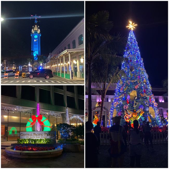 ダウタウンのイルミネーションが楽しい。まだわくわくの3～5km地点