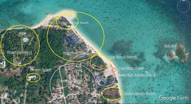 ☆Koh Lipe Notheast Map (２０２０年版)<br /><br />※Google Earthに加筆<br />