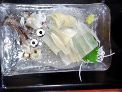 　いつも必ず立ち寄る定番の恵比寿屋食堂のいか刺し定食だ。
透き通るお刺身がぴくぴく動いていた。足（げそ）がそのまま出されるので、いつも食べやすいようにカットしてもらう。一年に一回の味だ。