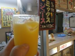 栄駅まで歩いて移動して地下鉄でナゴヤドームに向かいます。
その途中、栄駅の地下街にあったお店でミックスジュースをいただきました。酒津屋 中店