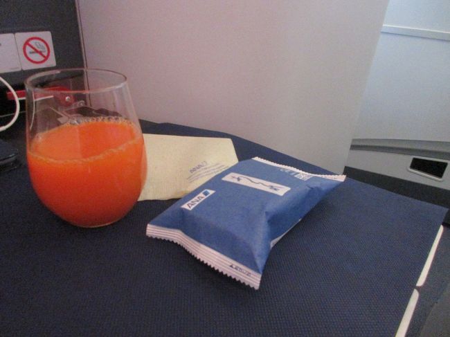 最初に野菜ジュースとおつまみをいただきました。